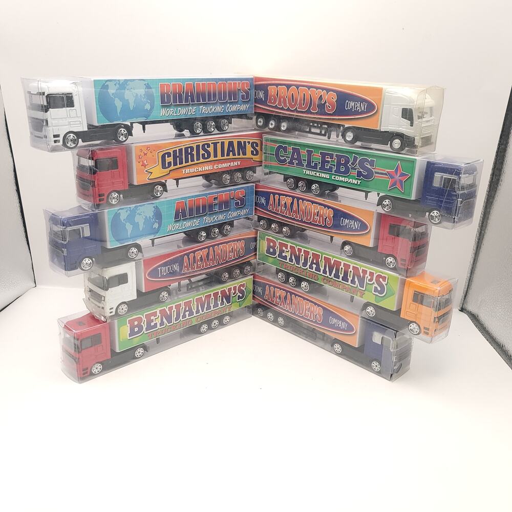 Swibco Trucking Company Toy Semi Truck Set of 10 New in package Green Blue